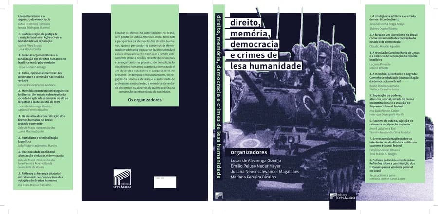 Capa de Direito, memória, democracia e crimes de Lesa Humanidade.